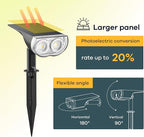 Linkind Solar Lights Outdoor StarRayS, Bright Solar Spot Lights Outdoor, IP67 Waterproof Spotlights for Garden Yard Landscape Walkway Patio Tree (Daylight, 2 Pack)