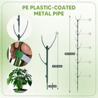 Garden Stakes: 10 Stackable Green Plastic Plant Support Poles