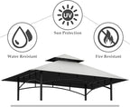 Grill Gazebo Replacement Top, 5 * 8 Outdoor BBQ Top Cover, Double Layer BBQ Gazebo Top Canopy for Model #L-GG001PST-F (Gray)