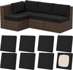 Cushion Covers, 8 Pack, Black Stretch-Fit Outdoor Patio Slipcovers