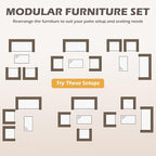 FDW | 4-Piece Patio Furniture Set | Gray & Khakhi | Outdoor Wicker Furniture with Coffee Table | Modern Rattan Chairs Conversation Set | Outdoor Seating | Weather-Resistant | for Porch, Garden, Lawn