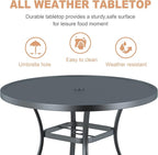 VICLLAX Round Patio Dining Table, 41 inch Metal Outdoor Dining Table - Image 6