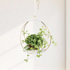 Mid Century Boho Macrame Metal Planter - Indoor/Outdoor Hanger, Conner Ceiling, Gift for Mom or Plant Lovers, Housewarming