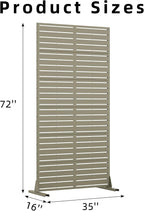 Casaphoria Metal Privacy Screen Outdoor, 72" H x 35" W Freestanding Decorative Privacy Screen for Patio Deck Balcony Garden with Stable Base, Green-Louvered