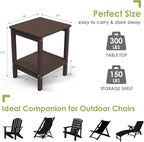 GREENVINES Outdoor Rocking Chair Set | 3-Piece | Dark Brown Wood Grain | 2 Rocking Chairs with 1 Side Table | Porch Rocker | HDPE Plastic | Patio Furniture Sets