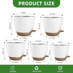 Plant Pots 8/7.5/7/6.5/6 Inch Self Watering Pots,5 Pack Planters with Drainage Holes and Saucers,Plastic Flower Pots,Nursery Planters for Indoor Outdoor Plants (White)