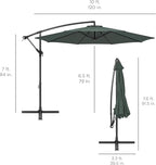Best Choice Products 10ft Offset Cantilever Hanging Market Patio Umbrella, 8 Sturdy Ribs, Easy Adjustment - Slate