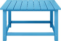 Outdoor Patio Coffee Table, Square HDPE, Pacific Blue, 30.75 In