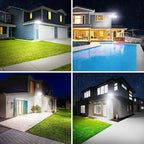 Onforu 2 Pack 75W Flood Lights Outdoor, 7000LM LED Flood Lighting Outdoor Switch Controlled, IP65 Waterproof Exterior Floodlight Fixture with 3 Adjustable Heads, 6500K Security Light for Garage Yard