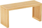 Bamboo Dining Bench, 35 inch Farmhouse Decor Indoor Kitchen Table Bench, Entryway Shoe Rack Bench Solid Bamboo Benches for Living Room, Hallway, Bedroom, Bathroom (Nature, Long-Outdoor)