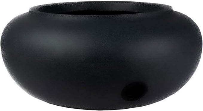 The HC Companies 21 Inch Garden Hose Pot - Durable Lightweight Plastic Decorative Hose Pot for Yard, 100-Foot Capacity Hose Storage, Black