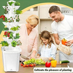 Vertical Hydroponic Tower Garden Growing System - Indoor Planter Kit with 30 Pods, Aeroponic-Style Tower for Herbs, Vegetables, Lettuce & Strawberries, Home Countertop Grow System, White