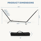 DUMOS Hammock Stand Only, Heavy Duty Hammock Stands for Double 2 Person, Portable Steel Stand for Outside Garden Backyard Patio Pool Beach with Carrying Case