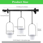 DOUBFIVSY Hanging Planters for Indoor Plants Plant Hanger, Adjustable Hanging Window Planter Hanging Wall Planter for Garden, 23in Plant Shelves Metal Holder Rod with Pots (Black)