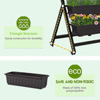 Homdox 5-Tier Elevated Garden Bed with Lockable Caster Wheels - Freestanding Vertical Raised Bed with 5 Garden Planter Boxes- Perfect to Grow Vegetables Herbs Flowers Indoor(Black)