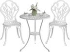 Outdoor Bistro Table and Chairs Set of 2, 3 Piece Patio Bistro Set w/Umbrella by Embraceartofoutdoorliving