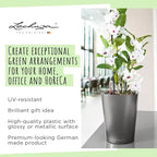 Lechuza DELTINI Shiny Taupe High Gloss, Self-Watering Small Indoor Planter, H7.5 L5.9 W5.9 in