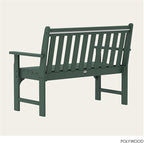 POLYWOOD Vineyard 48" Outdoor Patio Bench, Green
