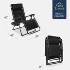Oversized Padded Zero Gravity Chair – Black