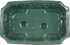 W&W Orchid Pot with Holes and Saucer for Repotting, Green, 9.7 Inches