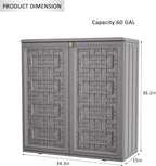Deck Box 60 Gallon Grey HDPE Resin Outdoor Storage Cabinet