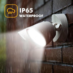 LUTEC 6222W 3500 Lumen 32 Watt 28 LED Dual-Head Floodlight Outdoor, Full Metal Design, Waterproof Exterior Security Wall Light for Patio, Garden, Yard-White