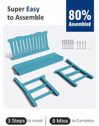 Outdoor Bench Weatherproof, 2-Person Garden Benches for Outdoors, All Weather HIPS Patio Bench Holds up to 800lbs, Never Rot or Fade, Comfort Bench for Porch, Garden, Patio, Backyard and Park