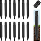 15 Pcs 8.25 Inch ABS Plastic Ground Spikes for Solar Torch Lights, Black Replacement Stakes for Garden Pathway Markers