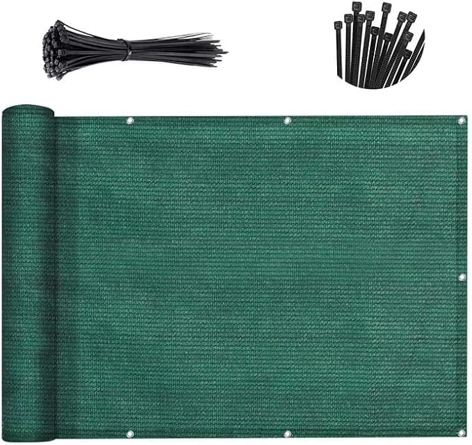 SUNNY GUARD Customized 3'x31' Dark Green Balcony Privacy Screen, 90% Shade by SUNNYGUARD