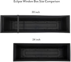 The HC Companies 24" Eclipse Plastic Window Box 7.76"x24"x6.57" in Black Color