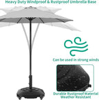 Umbrella Base with Wheels, Umbrella Stand Base Heavy Duty 100lb Windproof, Fillable Umbrella Base Mobile Square Umbrella Stand Outdoor Base for Patio, Deck, Poolside, Lawn, Fits Most Sized Umbrellas