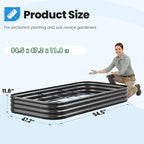 Quictent Galvanized Raised Garden Bed Kit, 8x4x1 ft Oval Metal Planter Box for Vegetables, Strengthened by Crossbar, Dark Gray, 2PCS