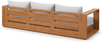 Modway Tahoe Acacia Wood Outdoor Patio Sofa in Natural Light Gray with Weather-Resistant Cushions - Ideal as a Porch Couch or Sunroom Sofa