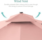 Best Choice Products 10x10ft Cantilever Patio Umbrella w/Base Included, Solar LED Lights 360 Rotation Large Offset Hanging Outdoor Shade for Deck Pool Backyard w/Stand – Rose Quartz