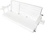 Wooden Porch Swing 3-Seater, High Backrest and Deep Seat, Bench Swing with Cupholders, Hanging Chains and 7mm Springs, Heavy Duty 880 LBS, for Outdoor Patio Garden (Pure White, 5 FT Extra Large)