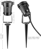 OurLeeme Lawn Flood Light Stake, 2-in-1 Waterproof Outdoor Remote Control Landscape Lighting Spotlight Wall Light for Yard Garden Driveway Pathway Pool
