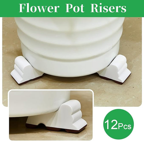 12 Pcs Resin Pot Feet for Outdoor Planters 3 Inch Long 1.5 – White