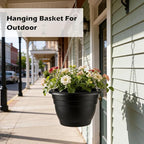 Hanging Planters 11 Inch, 3 Pcs Flower Pots with Drainage Hole, Self Watering Hanging Basket for Indoor Outdoor Plants, Decor, Black