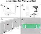 Y&M 6 Pack Adjustable Planter Brackets (6 to 12.5 in), Universal Window Box Brackets, Heavy Duty Iron Flower Box Wall Mounting Hooks for Balcony, Fences, Patio, and Garden - White