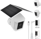 Solar Panel for Ring Camera Spotlight Cam Plus/Pro(Battery) & Stick Up Cam/Pro Battery,4W 5V 10ft Long Cable with USB-C to Barrel Plug Adapter (White,Camera is not Included)