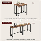 Narrow Bar Table, 63-Inch Pub Table for Dining Room, Counter Bar Tables with Sturdy Metal Frame, Connectable Bar Table, Multifunctional Console Table, Rustic Brown BTHR1601