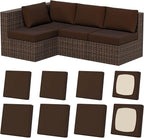 Cushion Covers Set of 8 Dark Coffee Stretch Fit Outdoor Patio