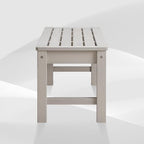 Psilvam Outdoor Bench, Two Person Poly Lumber Porch Bench, Weatherproof Garden Bench That Never Rot and Fade, All-Weather Patio Bench Suit for Garden, Porch, and Park (Grey)