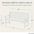 POLYWOOD Vineyard 60" Outdoor Patio Bench, White