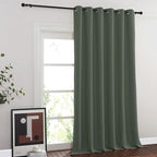NICETOWN Room Divider Curtain 132 Inches Long, Wide Blackout Sliding Door Curtain for Bedroom, Room Darkening Privacy Window Curtain for Patio Door (1 Panel Set, Dark Mallard, 80 x 132 Inch)