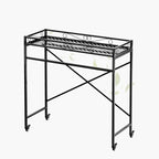Zhongma 1 Tier Sturdy Metal Plant Stand with Wheels, 40.5x16x40.4 in High, Heavy Duty Succulent Shelf for Home Indoor and Outdoor, 220 LBS Capacity & Heavy Duty Construction