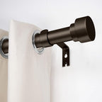 Curtain Rods for Windows 72 to 144, 1 Inch Adjustable Heavy Duty Long Window Drapery Rods with End Caps, Indoor Outdoor Curtain Rod for Patio Bedroom, Size 32" - 150", Antique Bronze