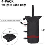 4 Pack Sand Bags for Canopy, Pop up Canopy Tent Weights SandBags for Outdoor Use - Black Without Sand