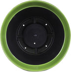 Garden Elements Indoor/Outdoor Glazed Brushed Happy Plastic Planter, Large, Dark Green, 15"