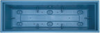 Bloem Dayton 24" Ocean Blue Recycled Plastic Rectangle Window Box Planter with Saucer Tray for Indoor and Outdoor Gardening